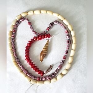 Vintage Beads Bone And Chevron